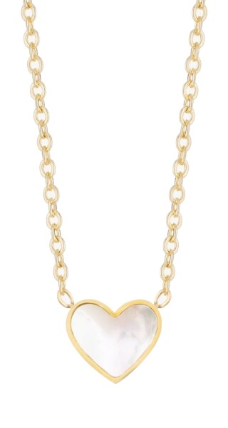 Preciosa Nežný pozlátený náhrdelník s perleťou Mother of Pearl Heart 7490Y01