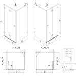 MEXEN/S - Lunar-F sprchovací kút skladacie dvere pravá 85 x 80, transparent, różowe złot 836-085-080-60-00-P
