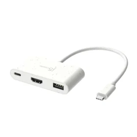 J5Create JCA379E biela / Adaptér / USB-C / HDMI 4K / USB-A / Power Delivery (JCA379EW-N)