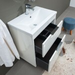 Mereo Vigo, kúpeľňová skrinka s keramickým umývadlom 61 cm, biela CN311