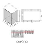 CERANO - Sprchovací kút Lantono L/P - 8 mm - Soft-Close - chróm, transparentné sklo - 120x80x195 - posuvný CER-432175