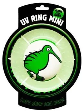 Kiwi Walker Svietiaci lietajúci a plávací kruh Mini / Hračka pre psov / guma / svieti v tme (TPR-503)