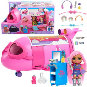 Mamido Ružové dúhové lietadlo Barbie Extra Fly Minis bábika pilotka