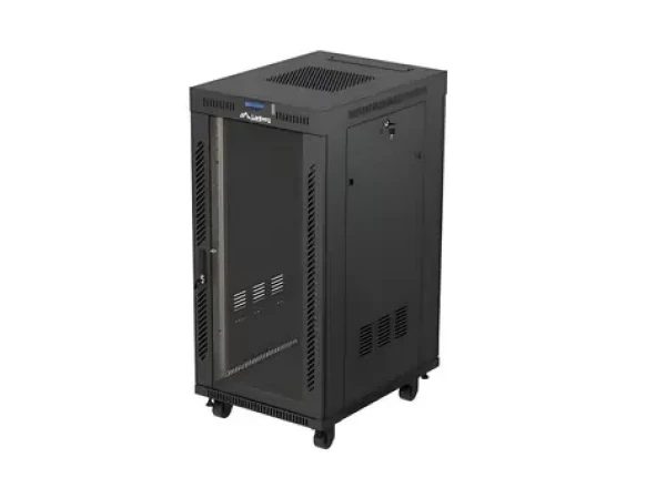Lanberg FF01-6824-12BL čierna / Stojanový rozvádzač / 19" / 24U / 600x800 mm / Nosnosť 1200 kg (FF01-6824-12BL)