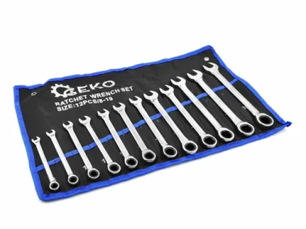 GEKO Kľúče očkoploché račňové 8 - 19mm sada 12ks (G10343)