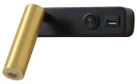 Immax GOAL čierno-zlatá / Nástenné LED svietidlo / vypínač / USB / 3 W (08280L)