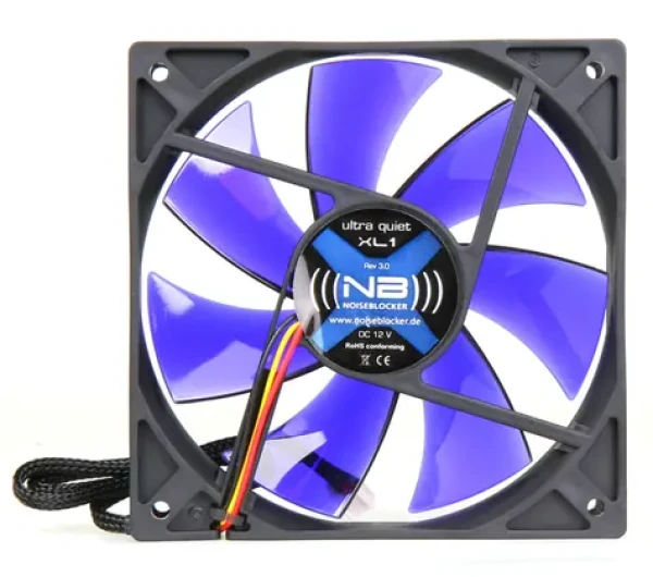 Noiseblocker BlackSilent Fan XL1 modrá / 120mm / 13 dB @ 1000 RPM / 40.61 CFM / 3-pin (ITR-XL-1)