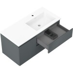 MEXEN/S - Orio kúpeľňová skrinka 100 cm s umývadlom Otis pravá, 2S, 1D, grafit mat/biela mat 91A13-10047-3-BBFFF66-W18P01
