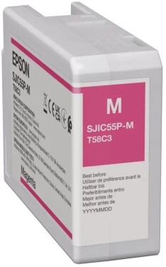 Epson SJIC55(M): INK CARTRIDGE FOR/COLORWORKS CW-D6500/D6000-MAGENT