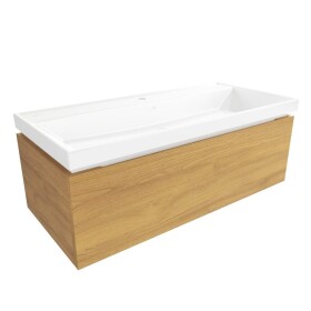 Kúpeľňová skrinka s umývadlom SAT Feel 100x30x46 cm medový dub mat SATFEEL100DMU4 SATFEEL100DMU4