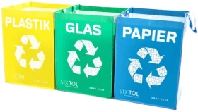 SIXTOL SORT Easy 3 BASIC DE 3 x 36 l / Tašky na triedený odpad / 30x30x40 cm / 3 ks (SX4214)