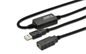 MicroConnect kábel s posilňovačom signálu USB2.0 A (M) - USB2.0 A (F) 5m čierna / 480Mbit/s (USB2.0AAF05A)