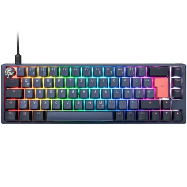 Ducky One 3 Cherry MX-Red modrá / herná klávesnica / podsvietená / mechanická / drôtová USB-C / DE (DKON2167ST-RDEPDCOVVVC2)