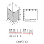 CERANO - Sprchovací kút Varone LINE Ľ/P - 6 mm - čierna matná, grafitové sklo - 100x100x195 - posuvný CER-8050BD7211