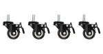 Lanberg Kolieska pre rack / Sada 4 ks / So závitom a brzdou / Pre závesné skrine 19" (AK-1601-B)