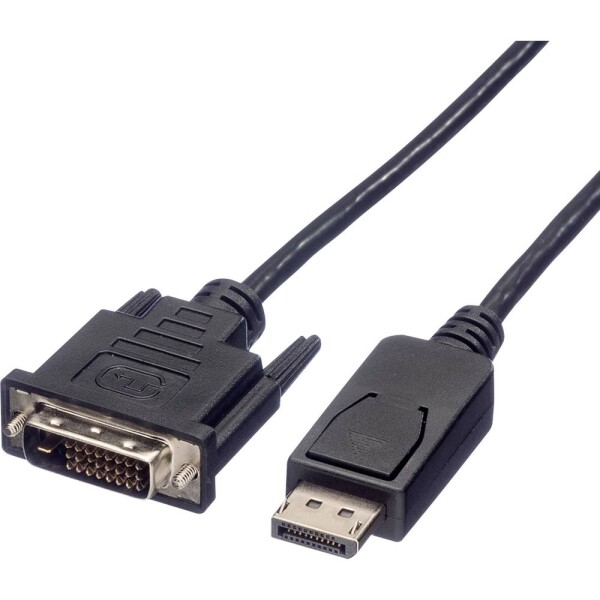 Roline DisplayPort prepojovací kábel Konektor DisplayPort, DVI-D 24+1pol. Zástrčka 1.00 m čierna 11.04.5613 tienený Kábel DisplayPort; 11.04.5613