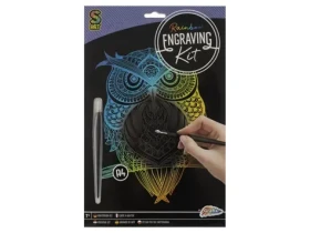 GRAFIX Dúhový škrabací obrázok Sova