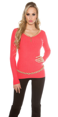 Sexy KouCla Sweater with chain Einheitsgroesse