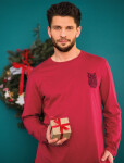 Pánske pyžamo Key MNS 471 B25 dĺžka/r M-2XL kaštanově-černá L