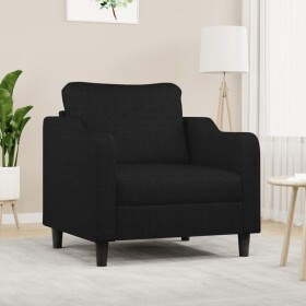 VidaXL Fotel, Čierny, 60 cm, obity tkaniną