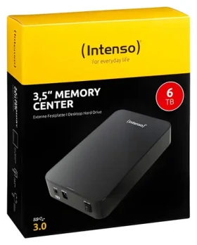 INTENSO Memory Center 6TB čierna / Externý disk / 3.5" / USB 3.0 / R:85MBs / W: 75MBs (6031514)