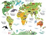 Veselá Stena Samolepka Detská mapa Sveta