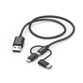 HAMA USB kábel 3v1 / micro USB / USB-C / Lightning / 1,5 m (201536)