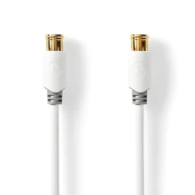 Nedis F Quick kábel F(M)-F(M) pozlátený biela / Kábel / 75 Ohm / 90 dB / dvojité tienenie / 5 m / PVC (CSBW41300WT50)