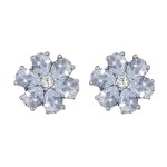 CRYSTalp Kytičkové náušnice s čírymi kryštálmi Flower Kiss 42288.WHI.R