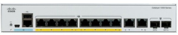 Cisco Cisco Catalyst 1000-8T-2G-L - Switch - managed - 8 x 10/100/1000 + 2 x Combo Gigabit SFP (Uplink) - an Rack montierbar - wiederaufbereitet