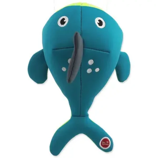 Dog Fantasy Hračka - Water Float veľryba pískacia a plávajúca tyrkysová 28 cm (454-13308)