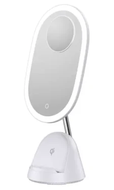 IMMAX LED kozmetické zrkadlo FACE 3v1 biela / stojan s Qi nabíjaním / 18W / 70lm / DC 12V / 1.5A (08970L)
