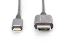 Digitus USB-C - HDMI adaptér čierna / 1,8 m / 4K/30Hz / kovové telo (DA-70821)