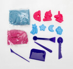 Mamido Mamido Sada kinetického piesku 500 g s formičkami a podložkou - jednorožce