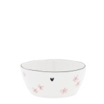 Bastion Collections Keramická miska White / Pink Print Srdiečka