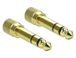 Delock Adaptér stereofónna zástrčka 6.35mm na stereofónnu zásuvku 3.5mm 3-kolíkový kovový skrutkovací 2 ks (65983)