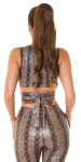 Sexy Koucla faux leather crop top with snake print Einheitsgroesse