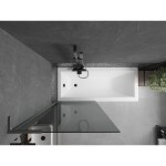 MEXEN/S - Next L vaňová zástena FIX 80 x 150, grafit, grafit metal 895-080-000-03-40-95