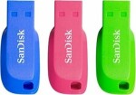 SanDisk Cruzer Blade 16 GB modrá amp; ružová amp; zelená 3 ks / Flash Disk / USB 2.0 (SDCZ50C-016G-B46T)