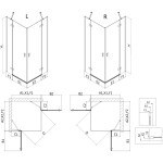 MEXEN/S - Mist H Duo sprchovací kút dvere krídlové 100 x 80, transparent, zlato kartáčovaná 8A5-100L-080P-55-00