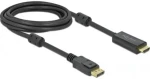DeLock Kábel z Active DisplayPort 1.2 - HDMI 3M čierna / 4K / 60 Hz (85957)