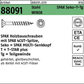 SPAX SPAX Seko-T-Tg 880910390080200 zápustné skrutky 8 mm 200 mm T-STAR plus ocel WIROX 50 ks; 0191010802005