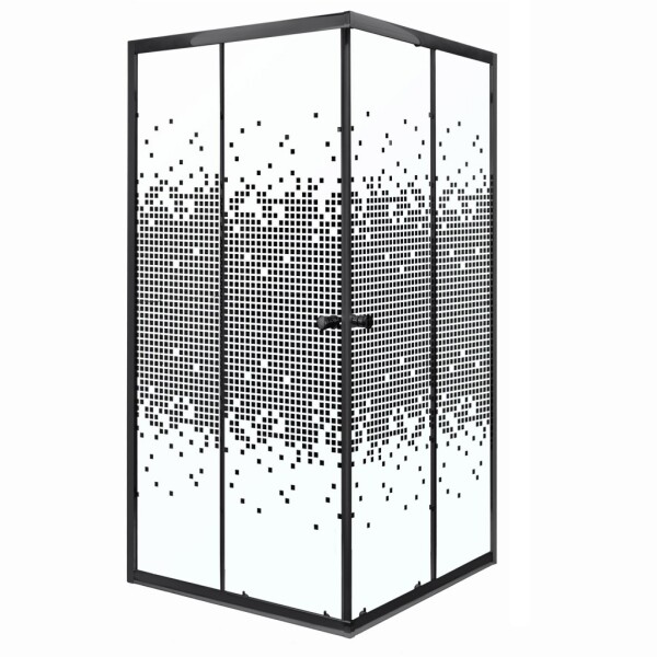 KERRA - Sprchovací kút Čierny Pixel SQ 80 (bez vaničky) 5907548118301