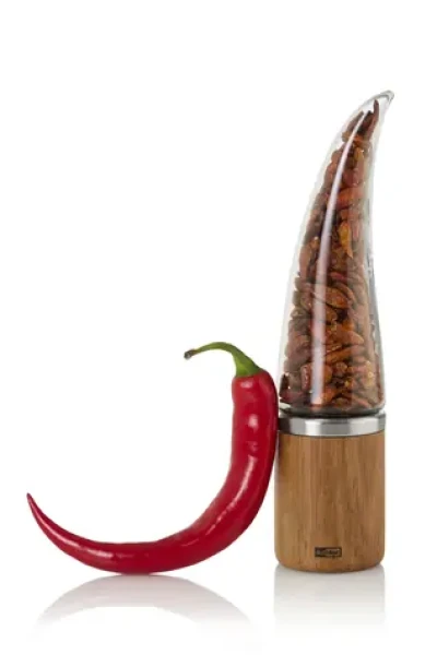 AdHoc PEPE / Krájač na chilli / 20,5 cm / nerez, akácie, sklo (MP233)