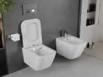 MEXEN - Madox Závesná WC misa Rimless vrátane sedátka s slow, Duroplast, biela 30154000