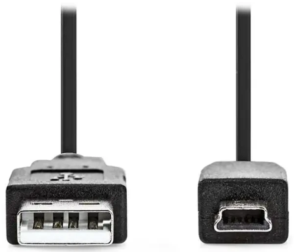 Nedis USB kábel USB-A - Mini-B 5pin čierny / Kábel USB / USB 2.0 / 1 m (CCGL60300BK10)