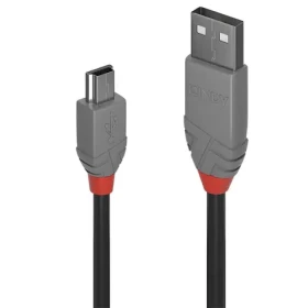 Lindy Anthra Line USB-A - Mini-USB B 0,5 m čierna, šedá / USB kábel / USB 2.0 / 480 Mbit/s (36721)