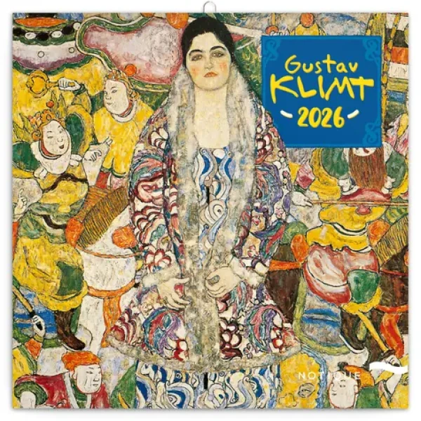NOTIQUE Poznámkový kalendár Gustav Klimt 2026 - Západný / 30 x 30 cm (PGP-35474-Z)