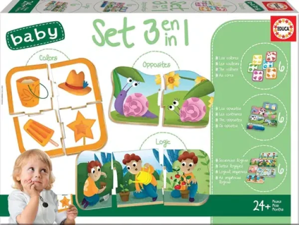 Educa Baby puzzle set Farby postupnosť a protiklady 3v1