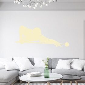 Veselá Stena Samolepka Hráč biliardu Farba: béžová, Veľkosť: 80 x 31 cm